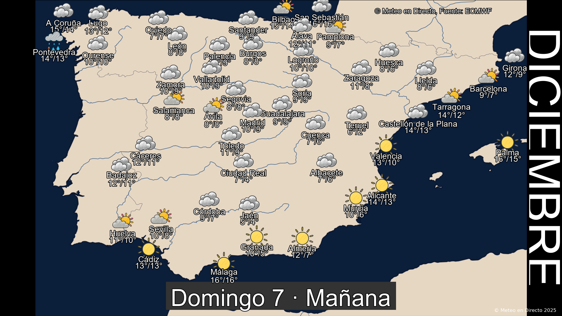 Mapa mañana 7 de diciembre de 2025