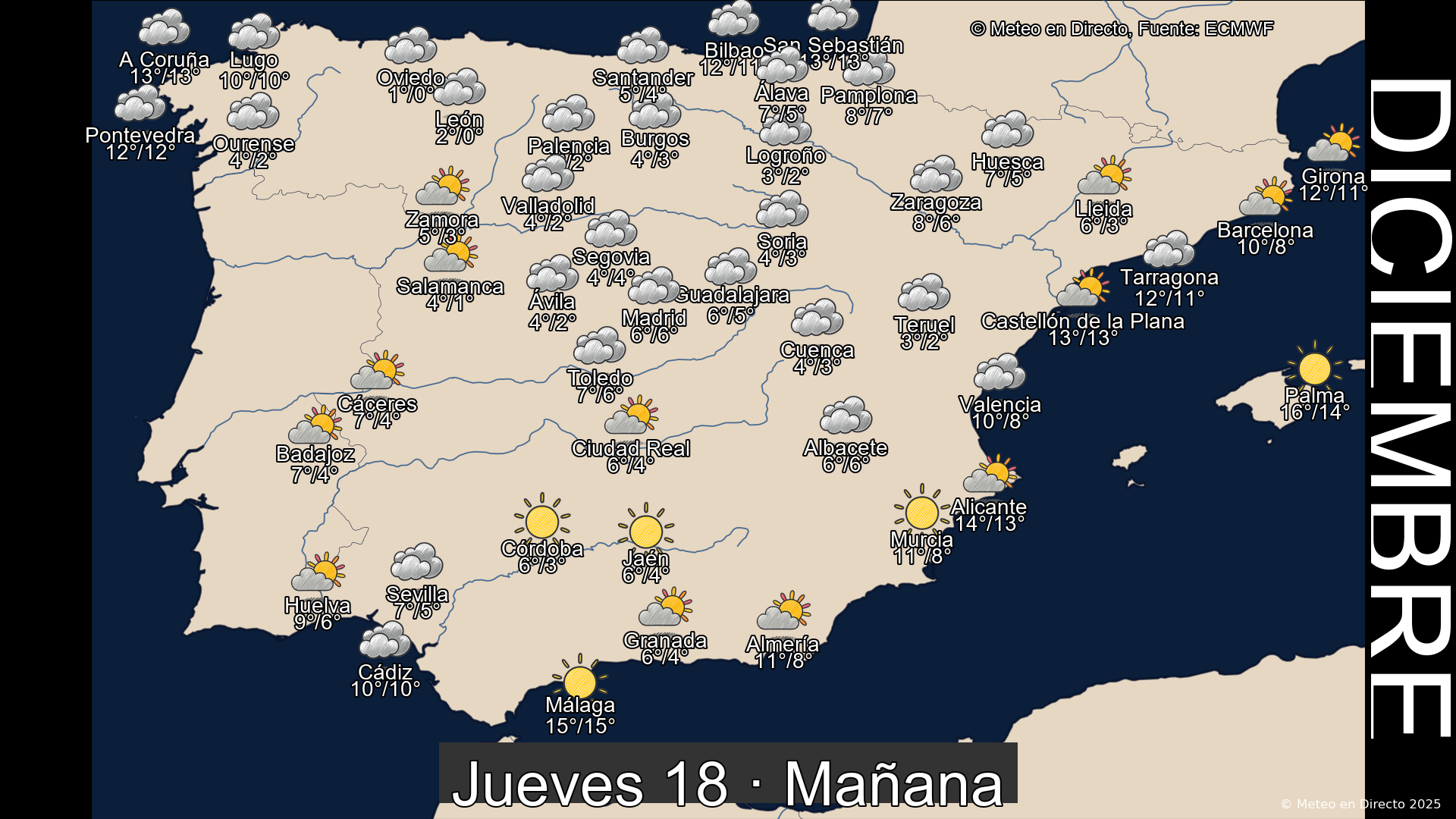 Mapa mañana 18 de diciembre de 2025