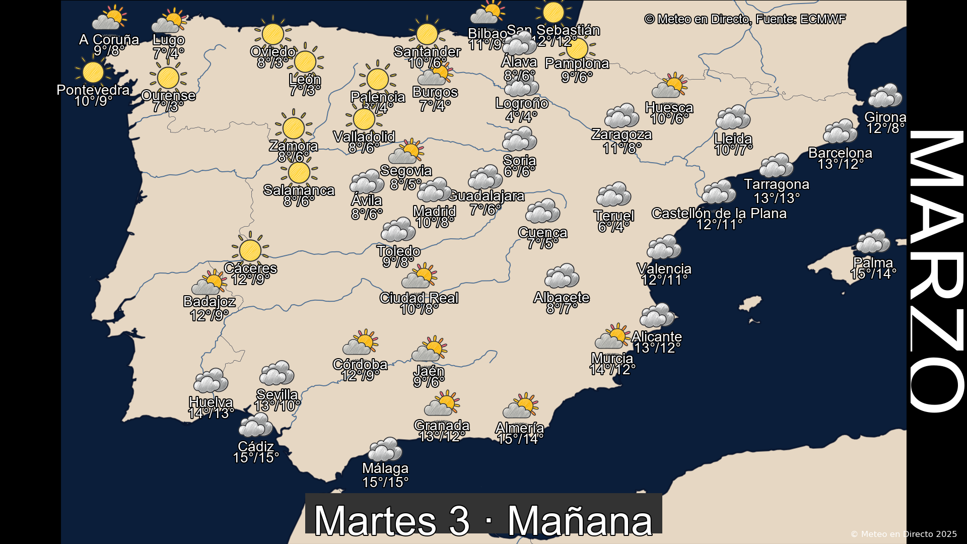 Mapa mañana 3 de marzo de 2026