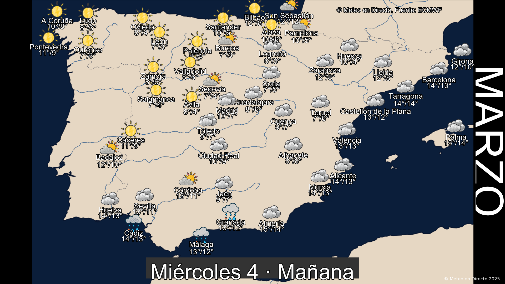 Mapa mañana 4 de marzo de 2026
