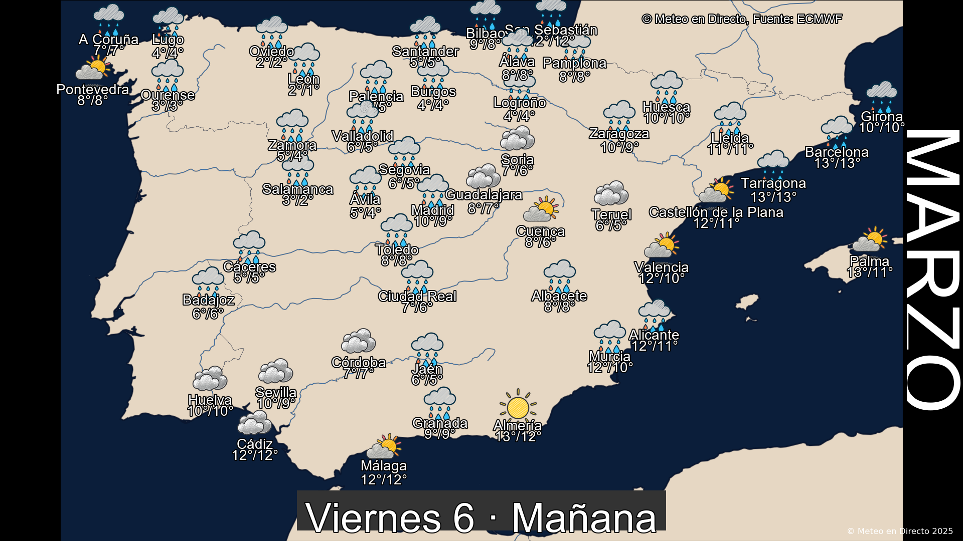 Mapa mañana 6 de marzo de 2026
