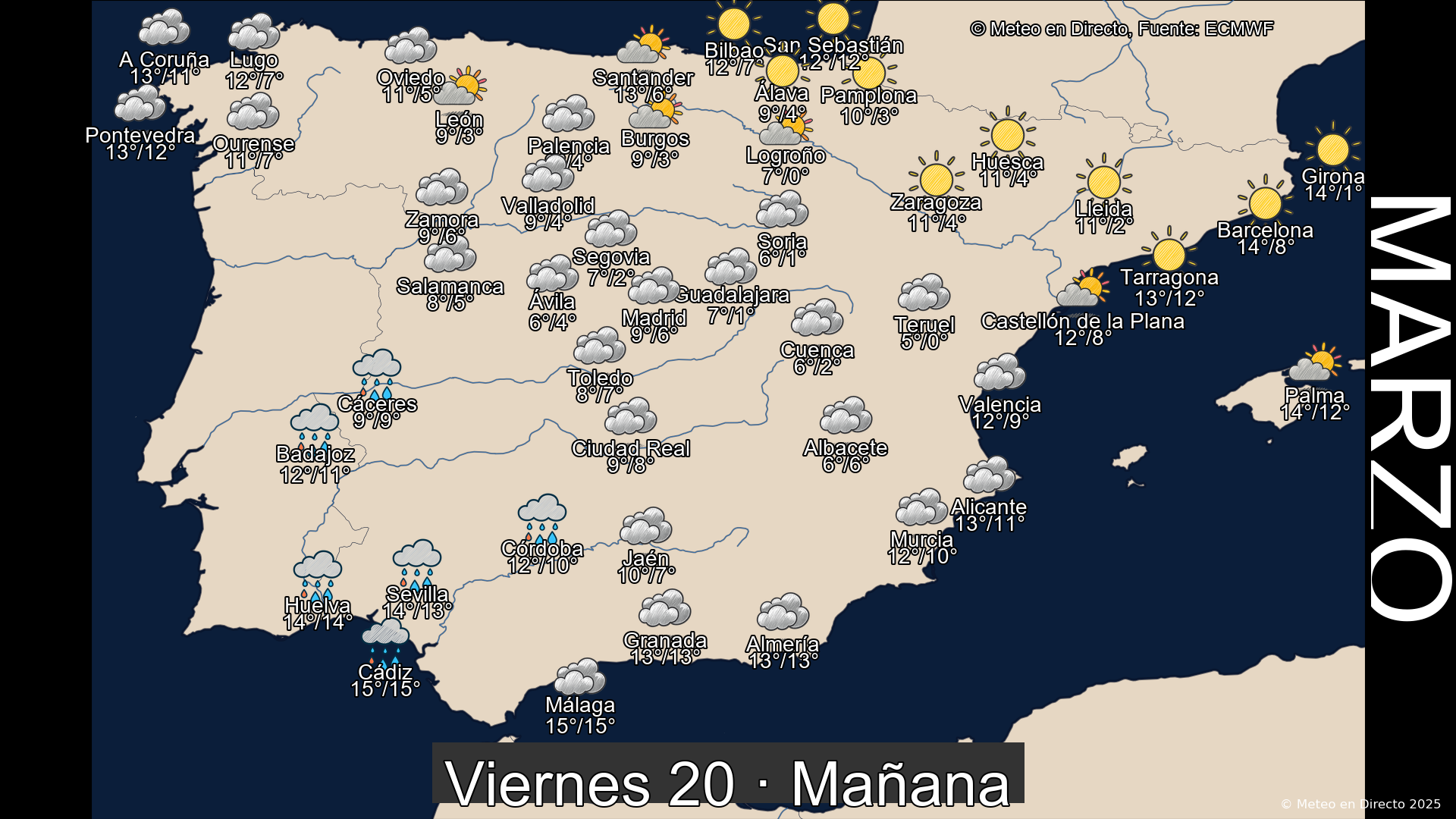 Mapa mañana 20 de marzo de 2026