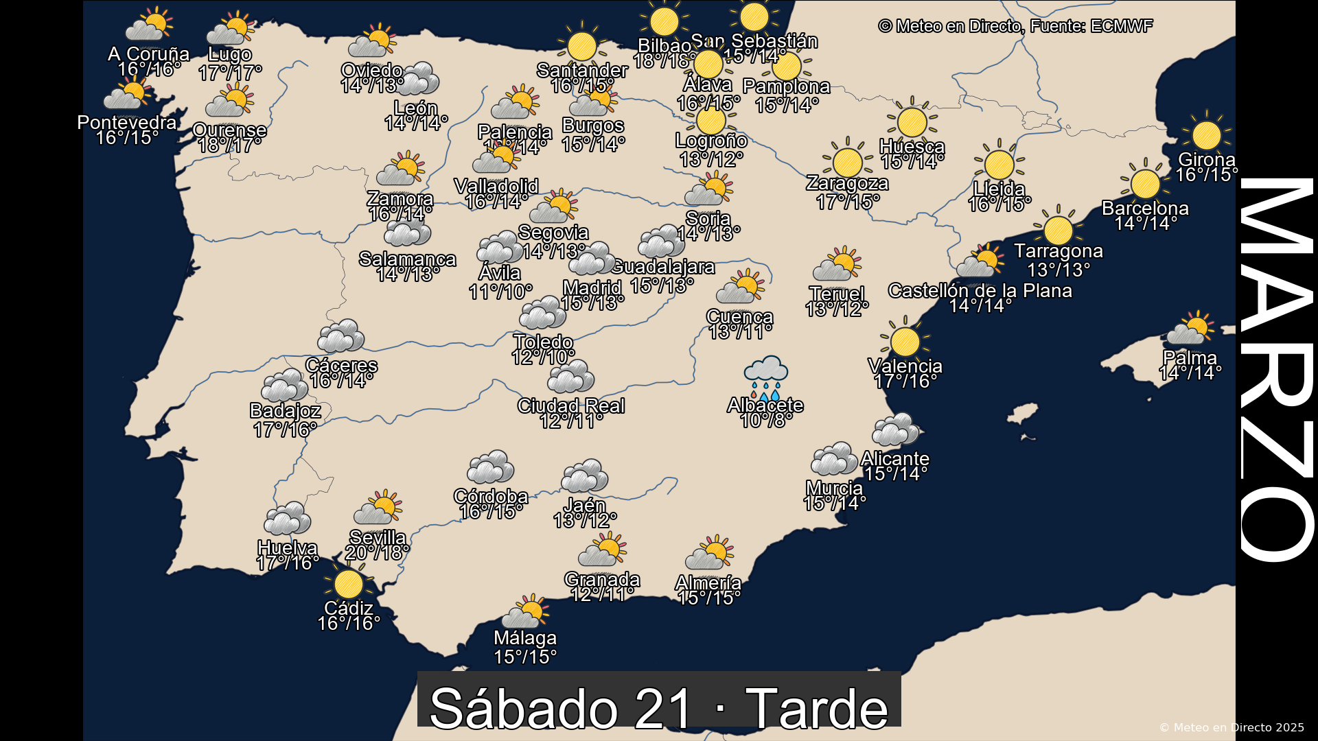 Mapa tarde 21 de marzo de 2026