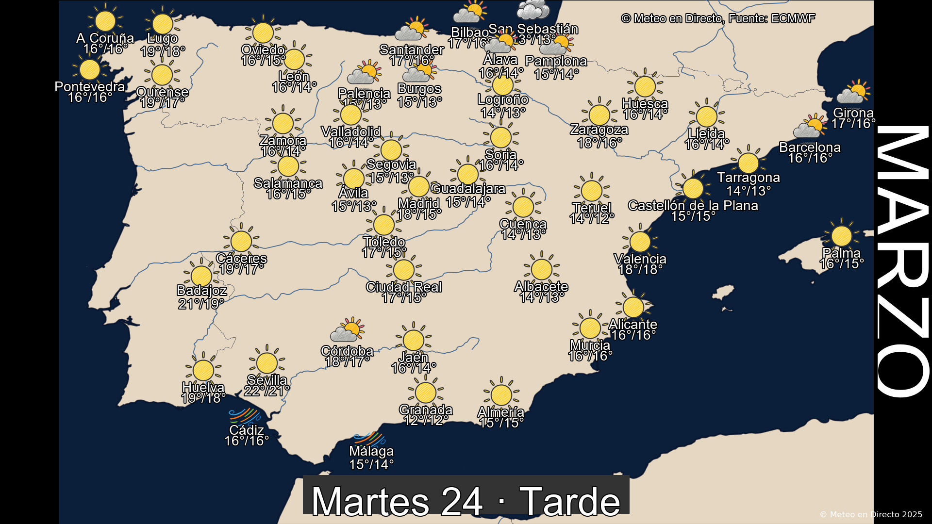 Mapa tarde 24 de marzo de 2026