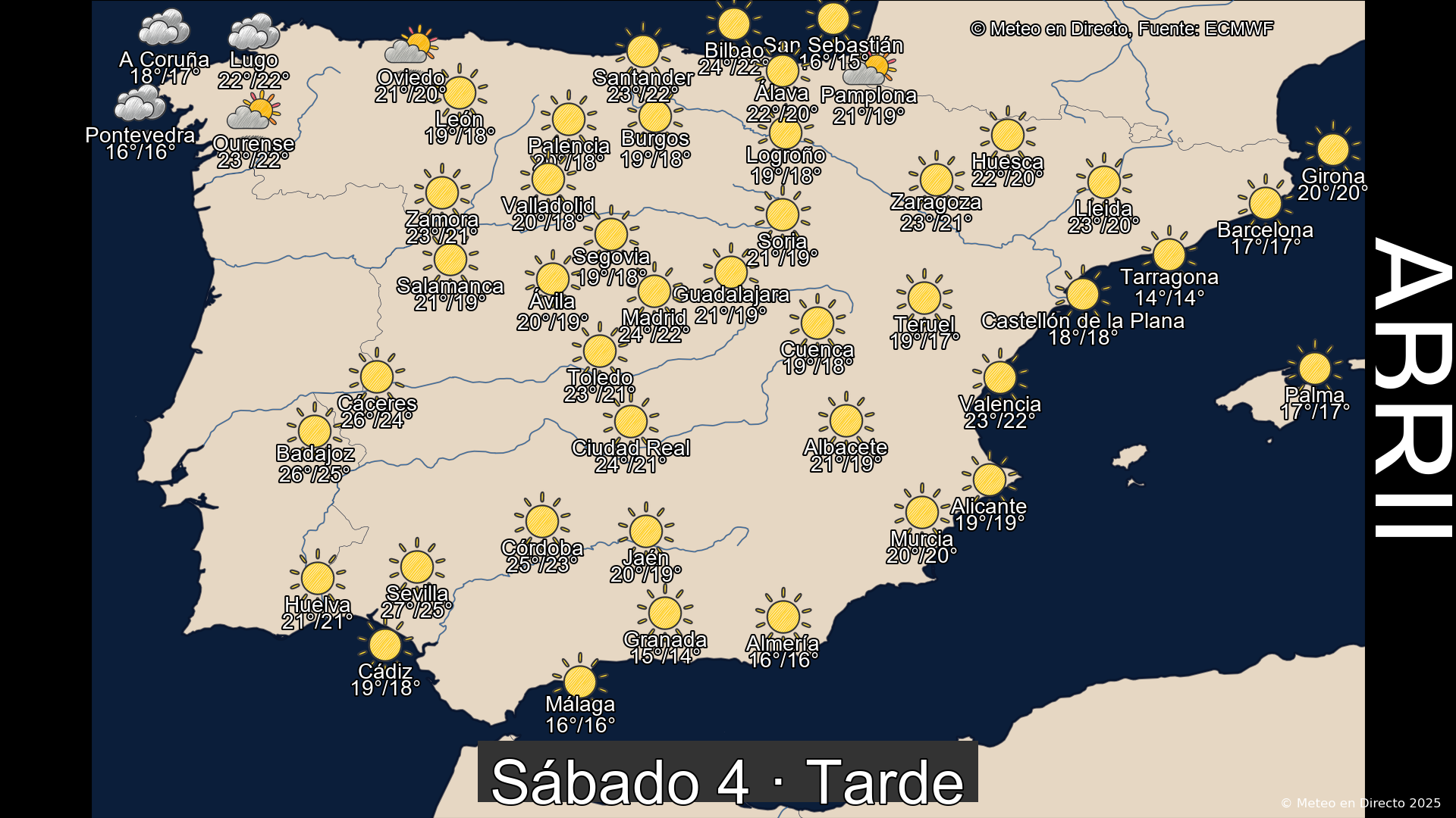 Mapa tarde 4 de abril de 2026