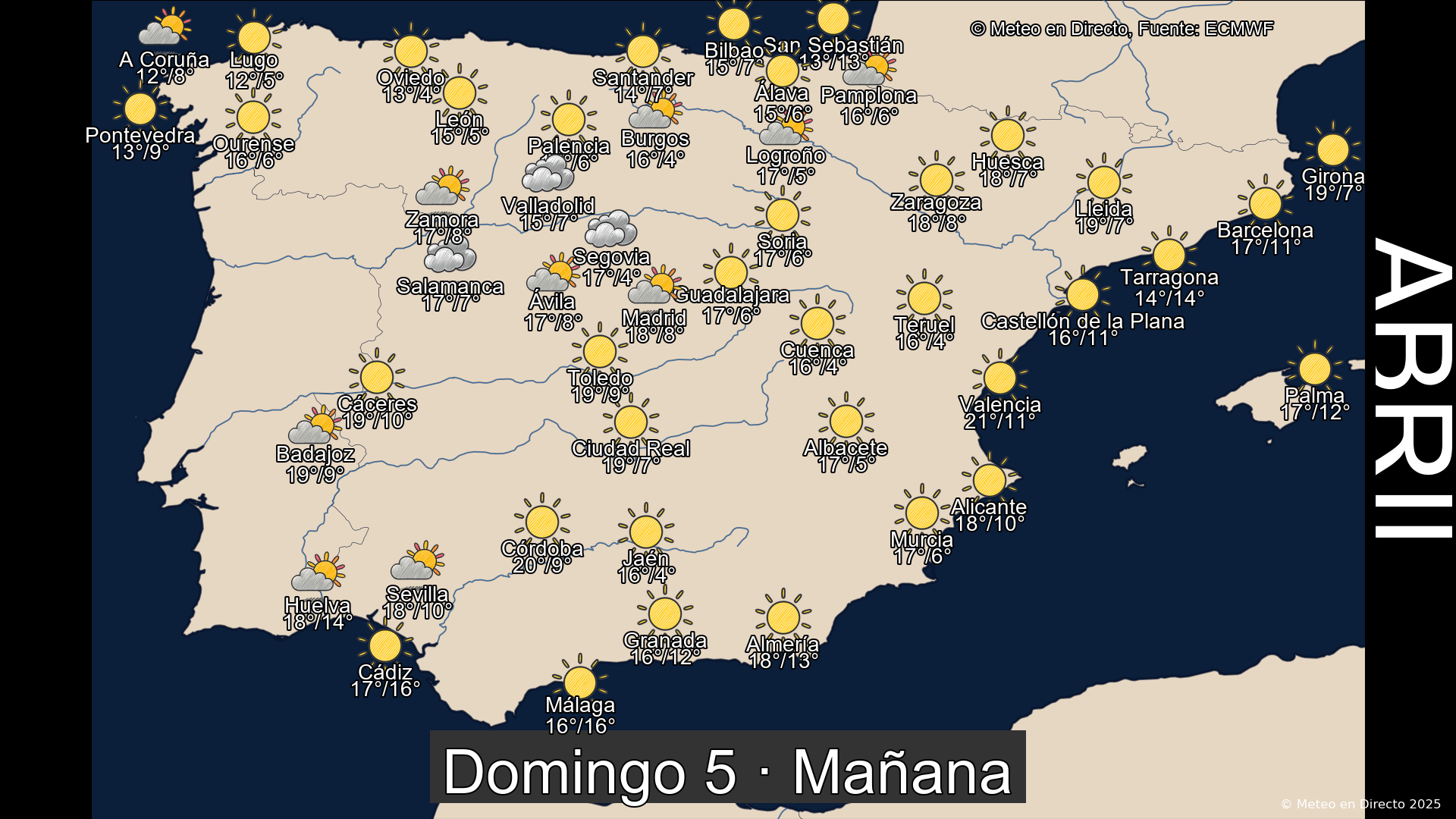 Mapa mañana 5 de abril de 2026