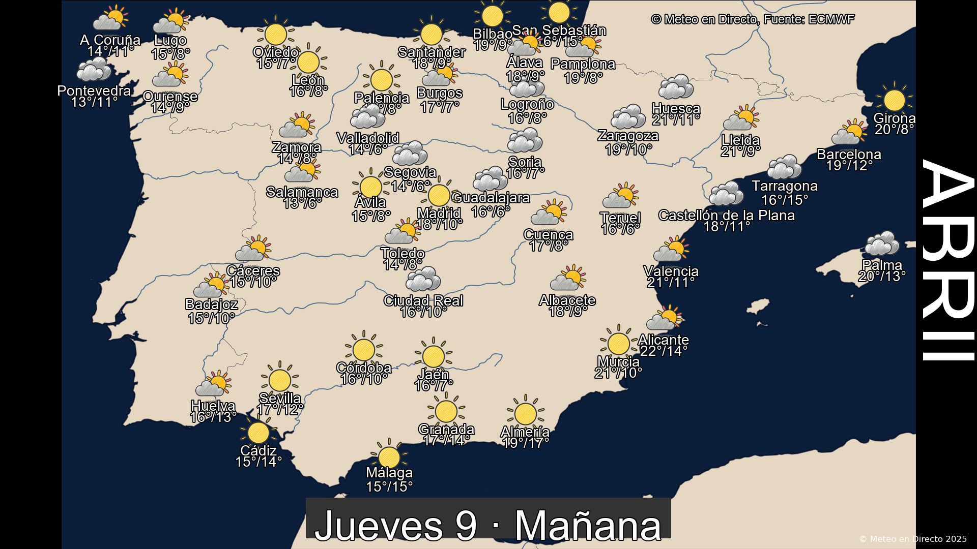 Mapa mañana 9 de abril de 2026