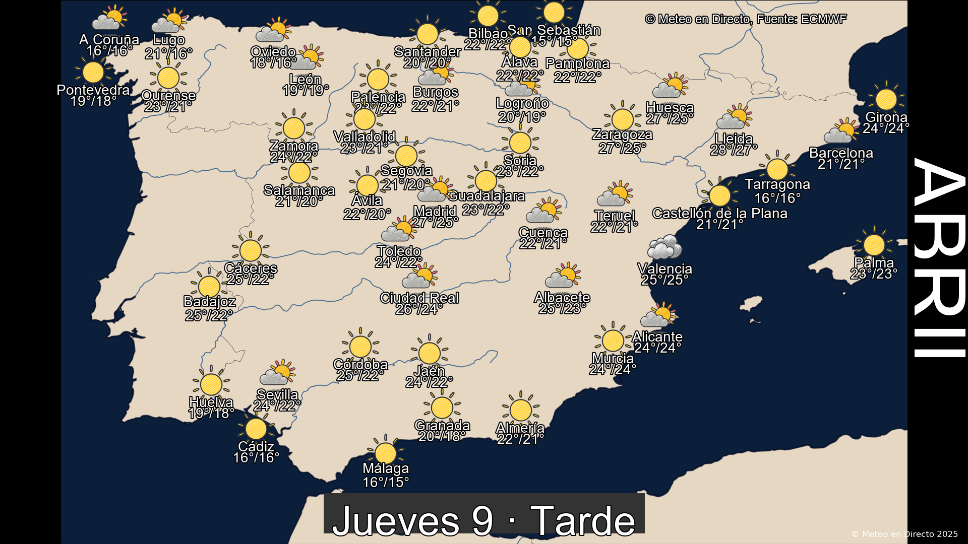 Mapa tarde 9 de abril de 2026