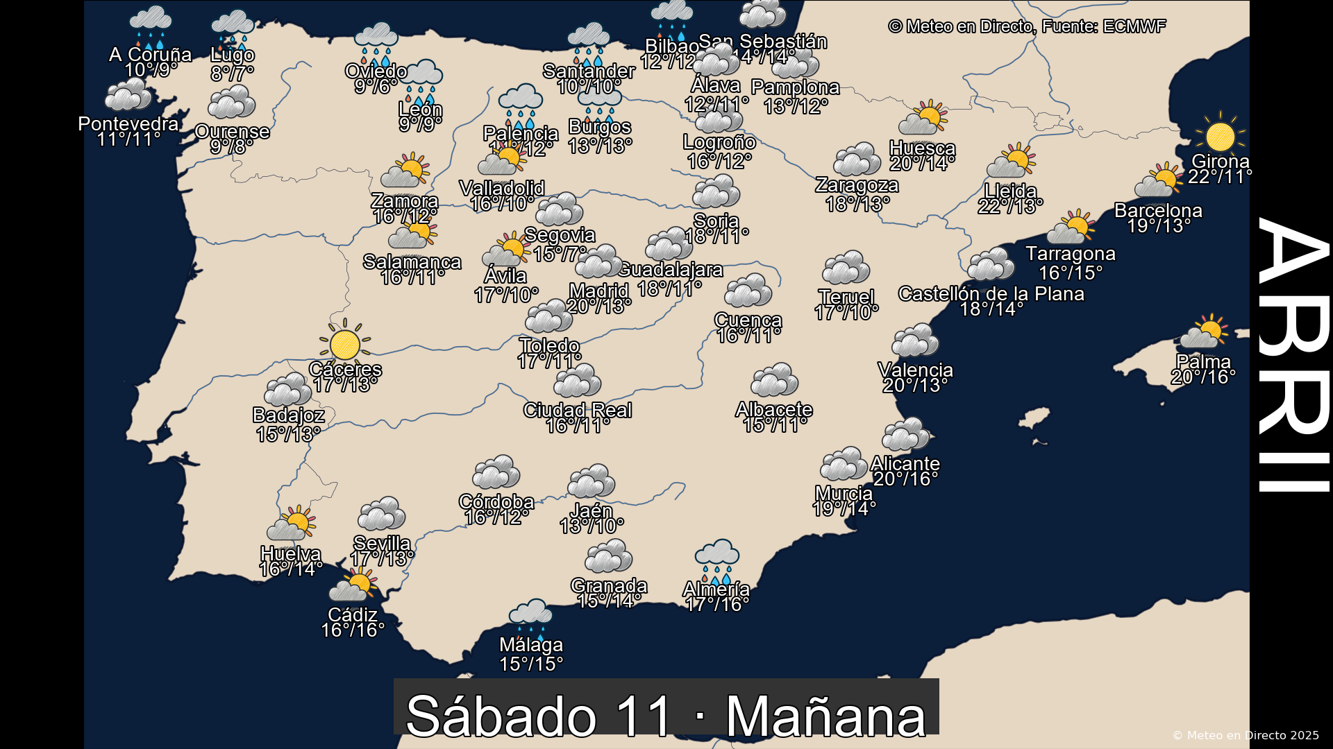 Mapa mañana 11 de abril de 2026