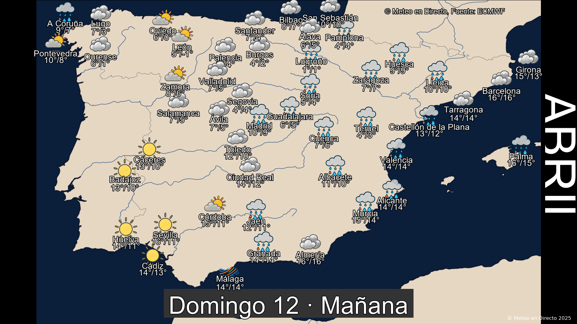 Mapa mañana 12 de abril de 2026