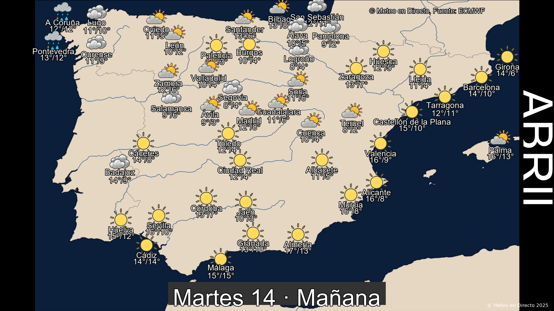 Mapa mañana 14 de abril de 2026
