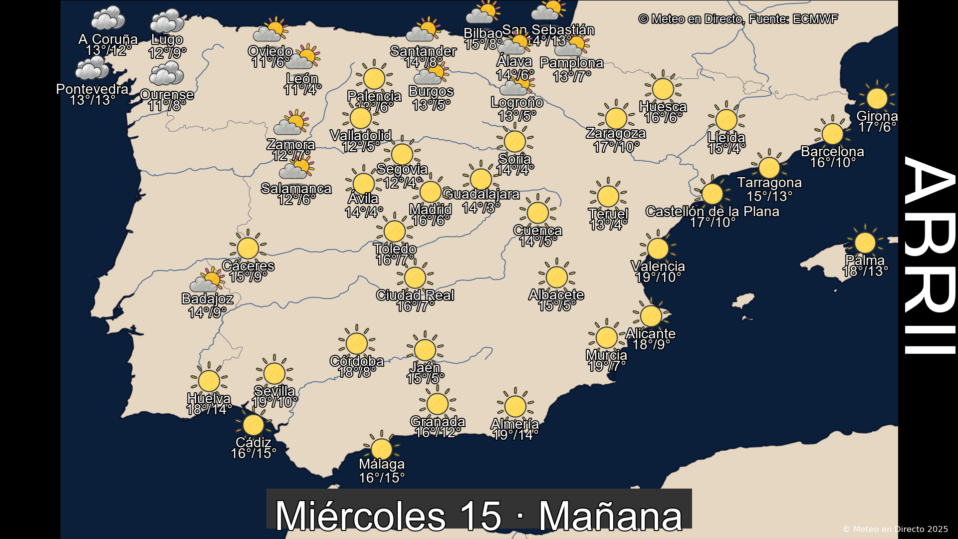 Mapa mañana 15 de abril de 2026