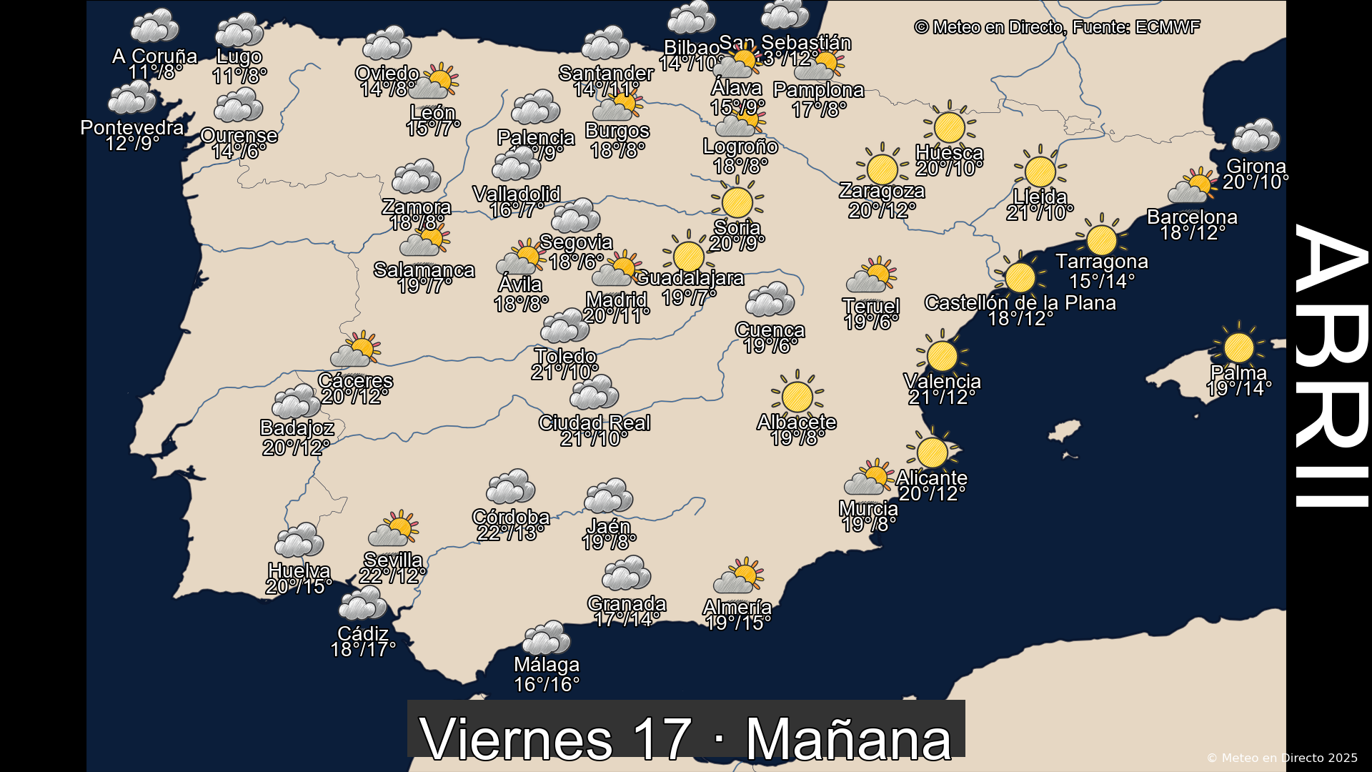 Mapa mañana 17 de abril de 2026