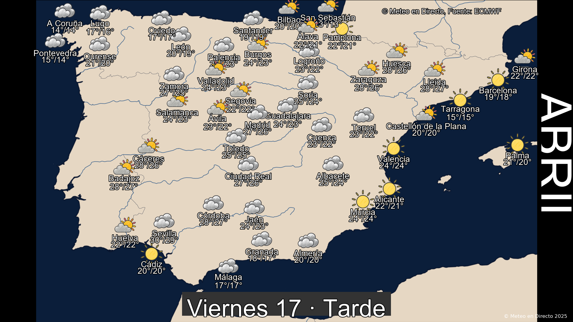 Mapa tarde 17 de abril de 2026