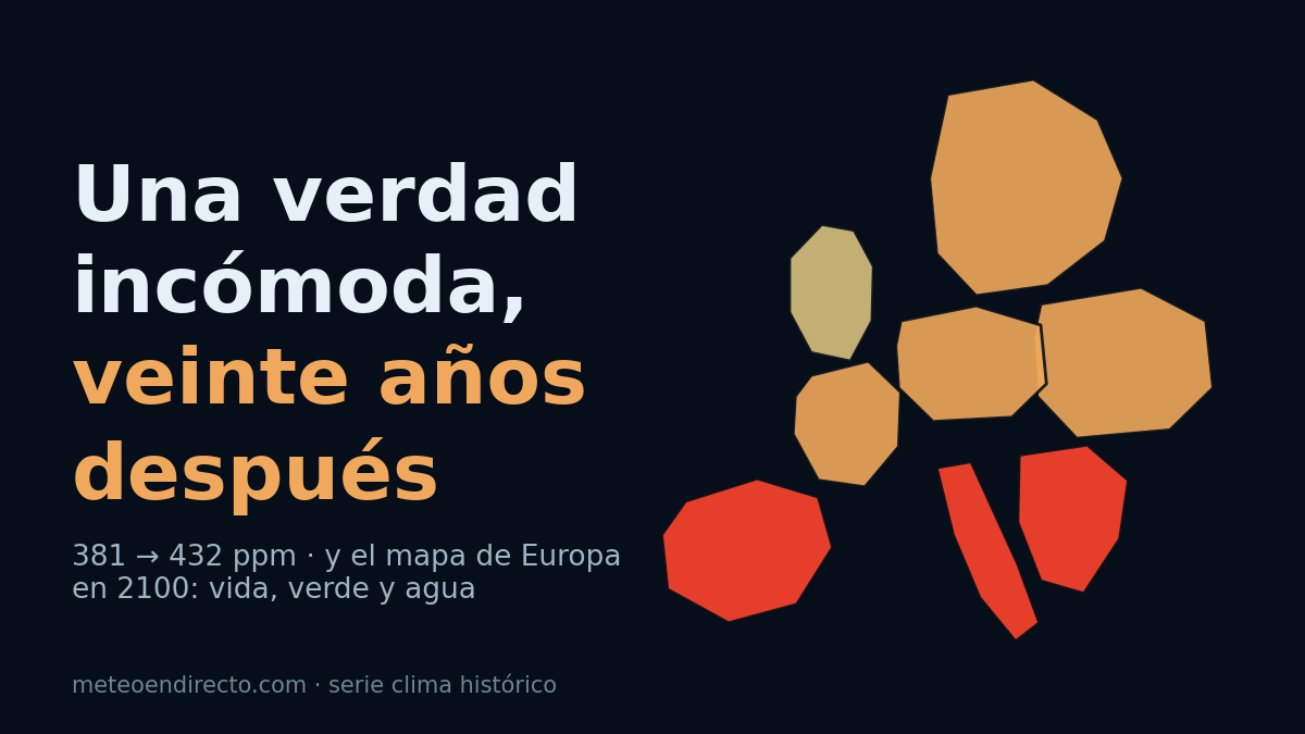 Una verdad incómoda, veinte años después — mapa esquemático de Europa 2100